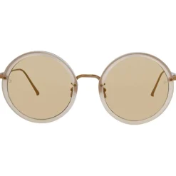 Linda Farrow - Tracy Round Sunglasses in Milky Peach - LFL239C57SUN - Linda Farrow Eyewear - Avvenice