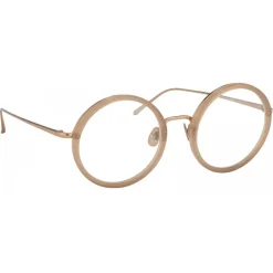 Linda Farrow - Tracy Round Optical Glasses in Oyster - LFL239C8OPT - Linda Farrow Eyewear - Avvenice
