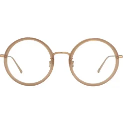 Linda Farrow - Tracy Round Optical Glasses in Oyster - LFL239C8OPT - Linda Farrow Eyewear - Avvenice