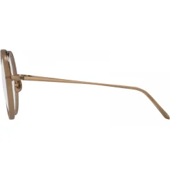 Linda Farrow - Tracy Round Optical Glasses in Oyster - LFL239C8OPT - Linda Farrow Eyewear - Avvenice