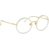 Linda Farrow - Tracy Round Optical Glasses in Milky Grey - LFL239C37OPT - Linda Farrow Eyewear - Avvenice