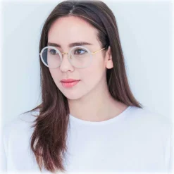 Linda Farrow - Tracy Round Optical Glasses in Milky Grey - LFL239C37OPT - Linda Farrow Eyewear - Avvenice
