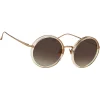 Linda Farrow - Tracy Round Sunglasses in Ash - LFL239C34SUN - Linda Farrow Eyewear - Avvenice