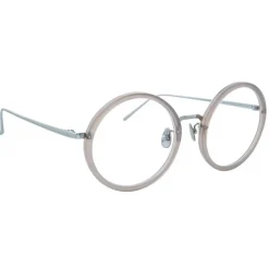 Linda Farrow - Tracy Round Optical Glasses in Milky Grey - LFL239C62OPT - Linda Farrow Eyewear - Avvenice