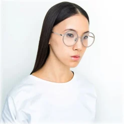 Linda Farrow - Tracy Round Optical Glasses in Milky Grey - LFL239C62OPT - Linda Farrow Eyewear - Avvenice