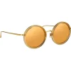 Linda Farrow - Tracy Round Sunglasses in Dew - LFL239C45SUN - Linda Farrow Eyewear - Avvenice