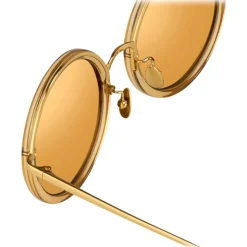 Linda Farrow - Tracy Round Sunglasses in Dew - LFL239C45SUN - Linda Farrow Eyewear - Avvenice