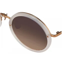 Linda Farrow - Tracy Round Sunglasses in Candyfloss - LFL239C46SUN - Linda Farrow Eyewear - Avvenice