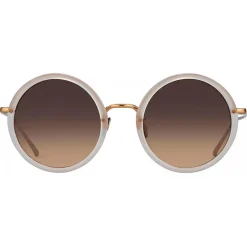 Linda Farrow - Tracy Round Sunglasses in Candyfloss - LFL239C46SUN - Linda Farrow Eyewear - Avvenice