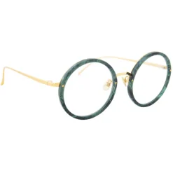 Linda Farrow - Tracy Round Optical Glasses in Jade - LFL239C53OPT - Linda Farrow Eyewear - Avvenice