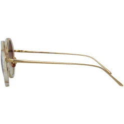 Linda Farrow - Tracy Round Sunglasses in Quartz - LFL239C51SUN - Linda Farrow Eyewear - Avvenice