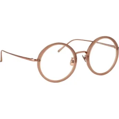 Linda Farrow - Tracy Round Optical Glasses in Mink - LFL239C16OPT - Linda Farrow Eyewear - Avvenice