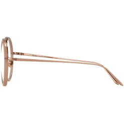 Linda Farrow - Tracy Round Optical Glasses in Mink - LFL239C16OPT - Linda Farrow Eyewear - Avvenice