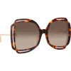 Linda Farrow - Valentina Squared Sunglasses in Tortoiseshell - LFL1173C2SUN - Linda Farrow Eyewear - Avvenice