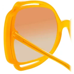 Linda Farrow - Valentina Squared Sunglasses in Orange - LFL1173C5SUN - Linda Farrow Eyewear - Avvenice