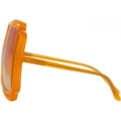 Linda Farrow - Valentina Squared Sunglasses in Orange - LFL1173C5SUN - Linda Farrow Eyewear - Avvenice