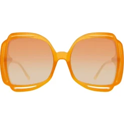 Linda Farrow - Valentina Squared Sunglasses in Orange - LFL1173C5SUN - Linda Farrow Eyewear - Avvenice