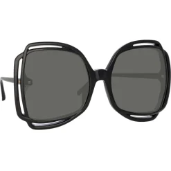 Linda Farrow - Valentina Squared Sunglasses in Black - LFL1173C1SUN - Linda Farrow Eyewear - Avvenice