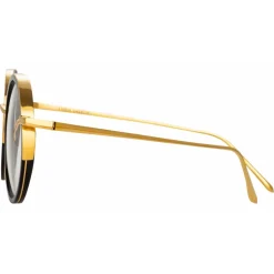 Linda Farrow - Watson Round Optical Glasses in Black - LFL1119C4OPT - Linda Farrow Eyewear - Avvenice