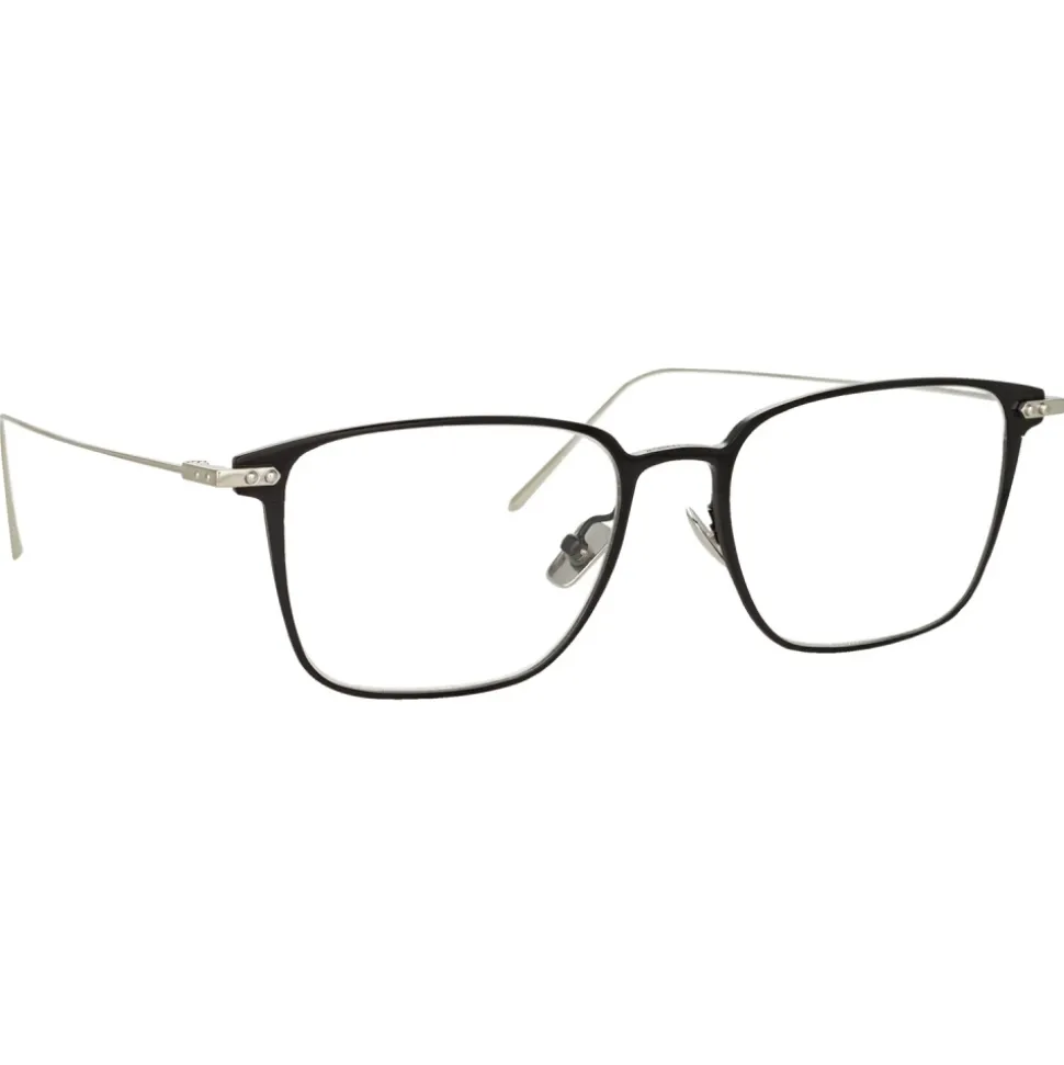 Linda Farrow - Willis A Rectangular Optical Glasses in Black White Gold - LF46AC2OPT - Linda Farrow Eyewear - Avvenice