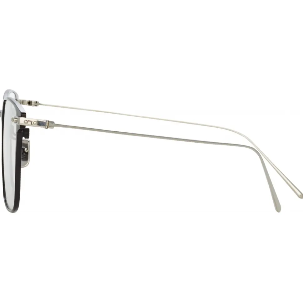 Linda Farrow - Willis A Rectangular Optical Glasses in Black White Gold - LF46AC2OPT - Linda Farrow Eyewear - Avvenice