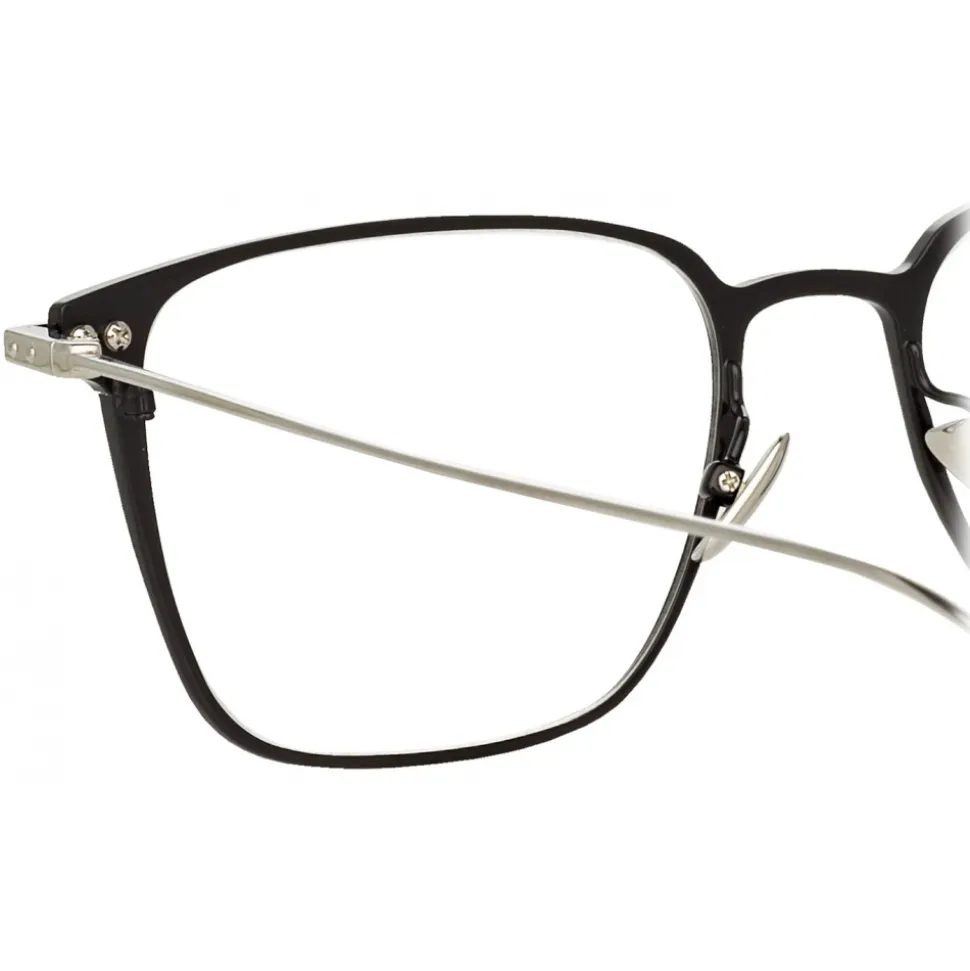 Linda Farrow - Willis A Rectangular Optical Glasses in Black White Gold - LF46AC2OPT - Linda Farrow Eyewear - Avvenice