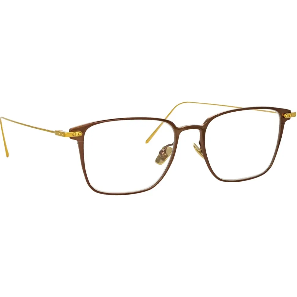 Linda Farrow - Willis Rectangular Optical Glasses in Brown - LF46C3OPT - Linda Farrow Eyewear - Avvenice