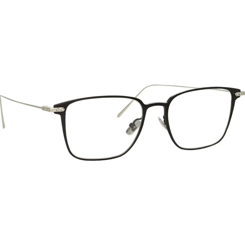 Linda Farrow - Willis Rectangular Optical Glasses in Black White Gold - LF46C2OPT - Linda Farrow Eyewear - Avvenice