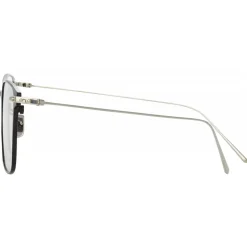 Linda Farrow - Willis Rectangular Optical Glasses in Black White Gold - LF46C2OPT - Linda Farrow Eyewear - Avvenice