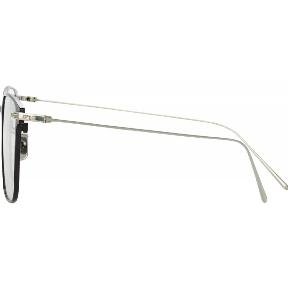 Linda Farrow - Willis Rectangular Optical Glasses in Black White Gold - LF46C2OPT - Linda Farrow Eyewear - Avvenice