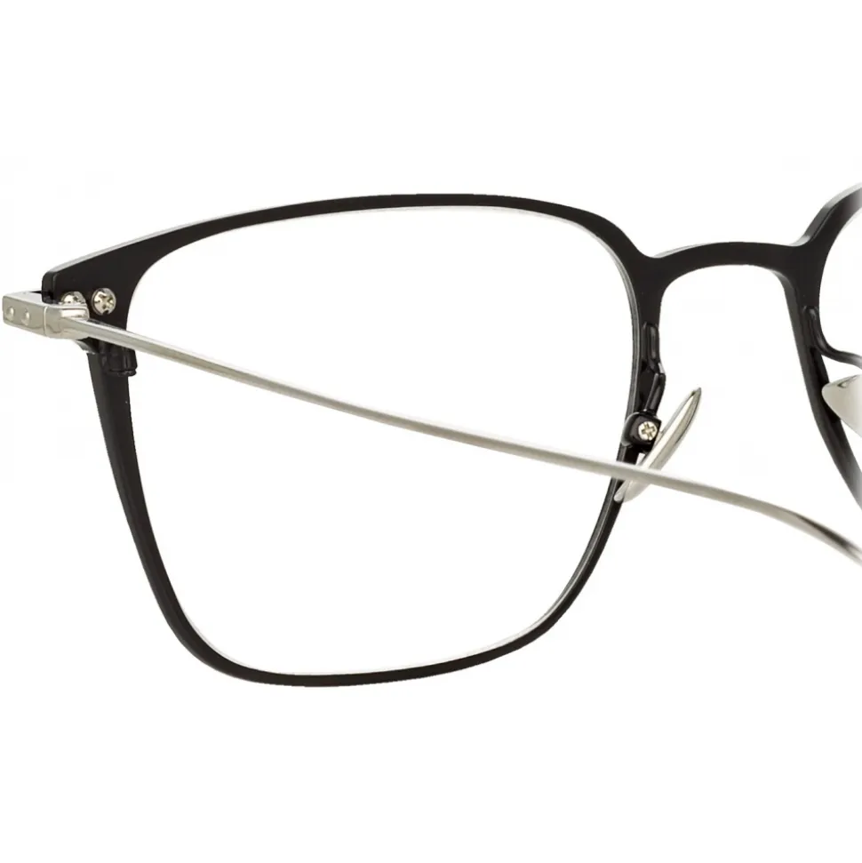 Linda Farrow - Willis Rectangular Optical Glasses in Black White Gold - LF46C2OPT - Linda Farrow Eyewear - Avvenice