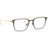 Linda Farrow - Willis Rectangular Optical Glasses in Black Yellow Gold - LF46C1OPT - Linda Farrow Eyewear - Avvenice