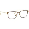Linda Farrow - Willis Rectangular Optical Glasses in Black Yellow Gold - LF46C1OPT - Linda Farrow Eyewear - Avvenice