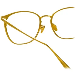 Linda Farrow - Xate Rectangular Optical Glasses in Black Yellow Gold - LFL1235C1OPT - Linda Farrow Eyewear - Avvenice