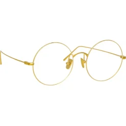 Linda Farrow - Zaha Round Optical Glasses in Yellow Gold - LF32C1OPT - Linda Farrow Eyewear - Avvenice