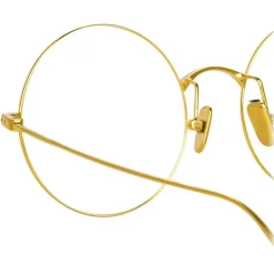 Linda Farrow - Zaha Round Optical Glasses in Yellow Gold - LF32C1OPT - Linda Farrow Eyewear - Avvenice