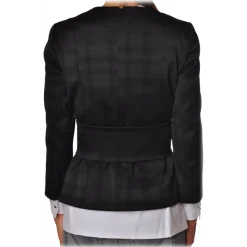 Liu Jo - Collarless Jacket with Sash - Black - Jacket - Made in Italy - Luxury Exclusive Collection - Avvenice