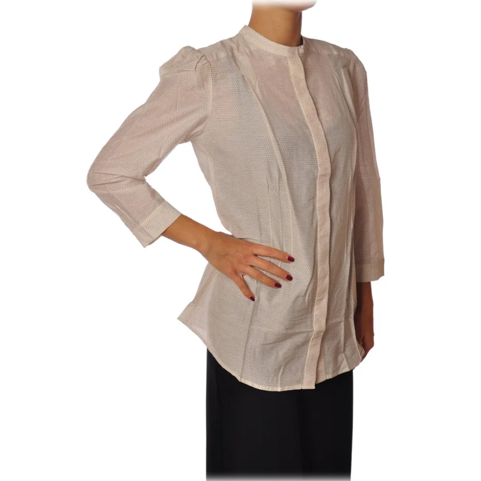Liu Jo - Core Neck Shirt - Beige - Shirts - Made in Italy - Luxury Exclusive Collection - Avvenice
