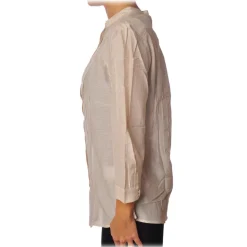Liu Jo - Core Neck Shirt - Beige - Shirts - Made in Italy - Luxury Exclusive Collection - Avvenice