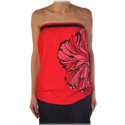 Liu Jo - Decolleté Top with Print - Red - Top - Made in Italy - Luxury Exclusive Collection - Avvenice