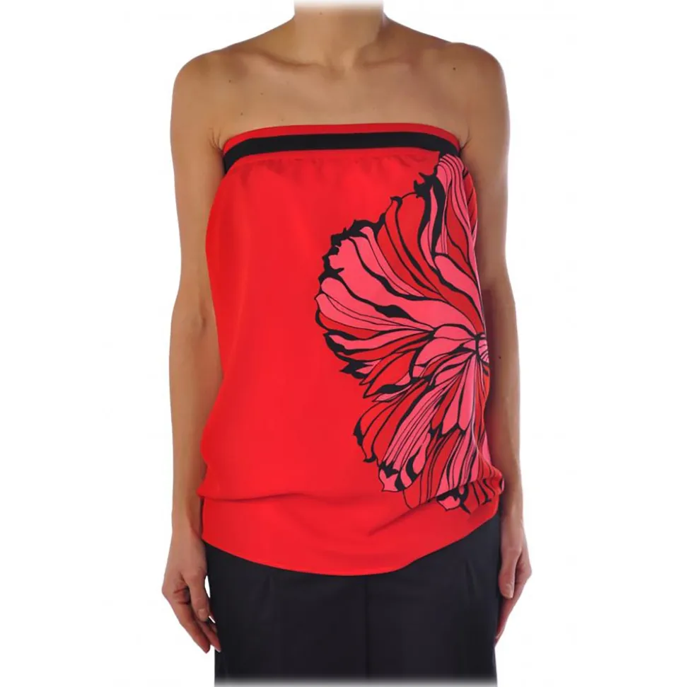 Liu Jo - Decolleté Top with Print - Red - Top - Made in Italy - Luxury Exclusive Collection - Avvenice