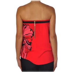 Liu Jo - Decolleté Top with Print - Red - Top - Made in Italy - Luxury Exclusive Collection - Avvenice