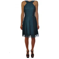 Liu Jo - Dress with Lace and Tulle - Petroleum Green - Dress - Made in Italy - Luxury Exclusive Collection - Avvenice