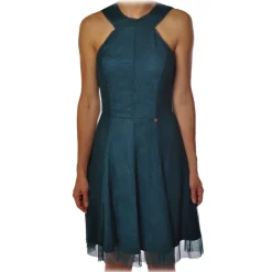 Liu Jo - Dress with Lace and Tulle - Petroleum Green - Dress - Made in Italy - Luxury Exclusive Collection - Avvenice