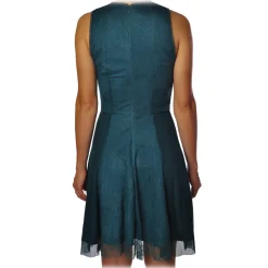 Liu Jo - Dress with Lace and Tulle - Petroleum Green - Dress - Made in Italy - Luxury Exclusive Collection - Avvenice
