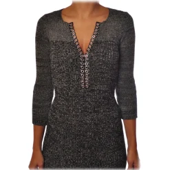 Liu Jo - Knit Dress with Stud Detail - Grey - Dress - Made in Italy - Luxury Exclusive Collection - Avvenice