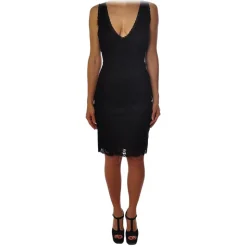 Liu Jo - Lace V-neck Dress - Black - Dress - Made in Italy - Luxury Exclusive Collection - Avvenice