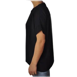 Liu Jo - Oversized T-Shirt with Collar Pattern - Black - T-Shirt - Made in Italy - Luxury Exclusive Collection - Avvenice