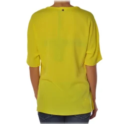 Liu Jo - Oversized V-neck T-Shirt - Yellow - T-Shirt - Made in Italy - Luxury Exclusive Collection - Avvenice