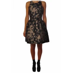 Liu Jo - Patterned Dress with Wide Skirt - Black/Gold - Dress - Made in Italy - Luxury Exclusive Collection - Avvenice